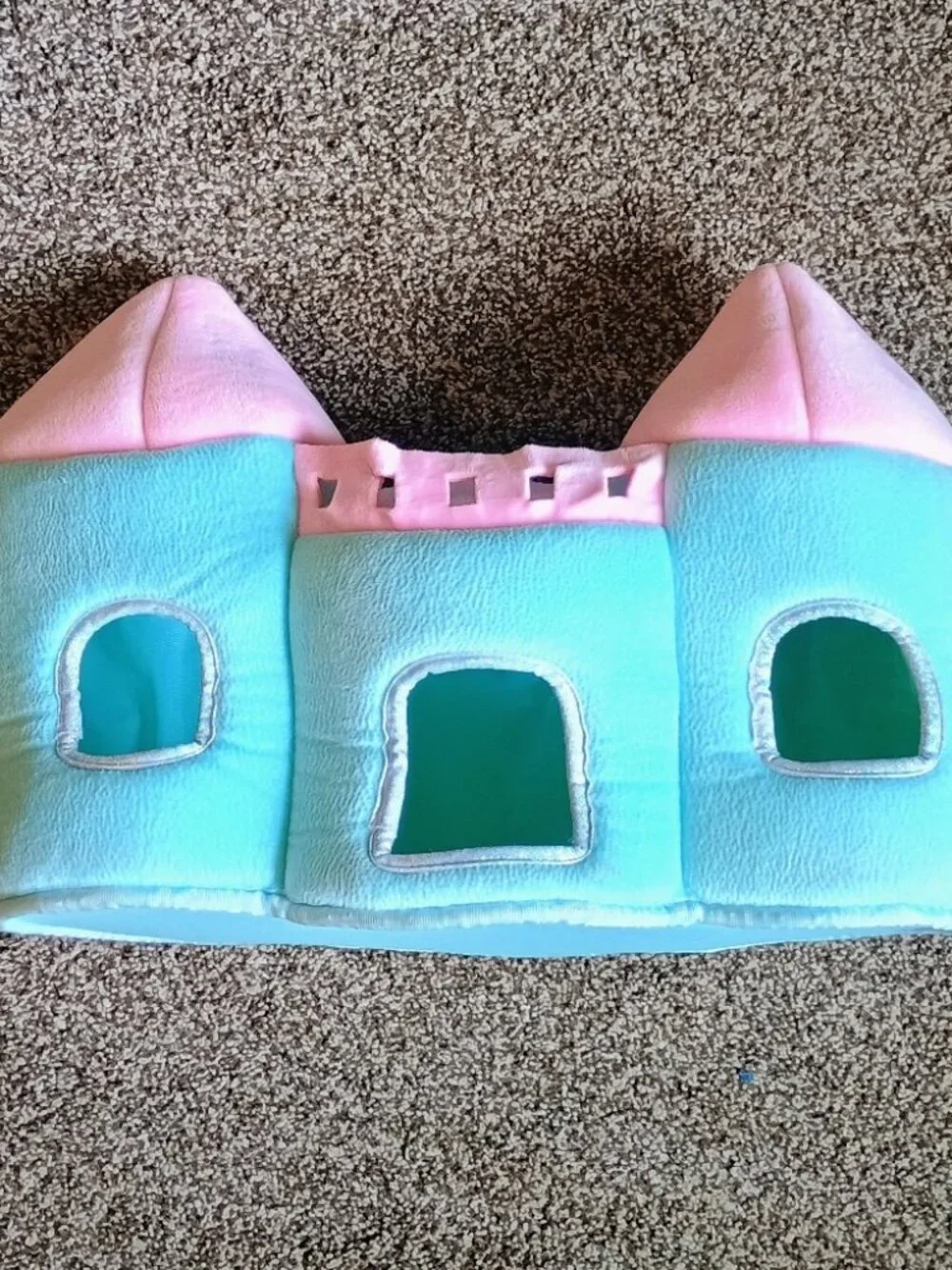 Justice Plush Stuffed Animal Castle Storage Holder - Blue And Pink